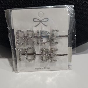 Silver 'Bride To Be' Hair Clips